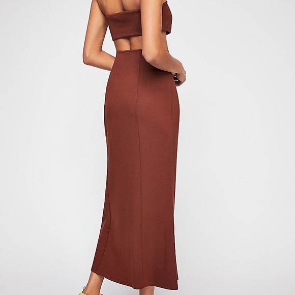 Free People Maxi Tube Brown Matching Set - Picture 2 of 4